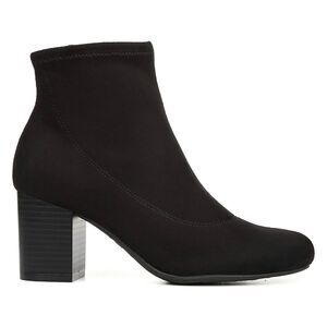LifeStride Black Faux Suede Stretch Block Heel Comfort Ankle Bootie Boots SZ 9